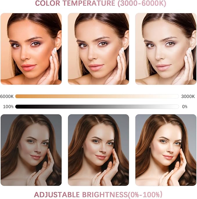 mcwdoit ech, Half Moon Desk Lamp for Lash Eyelash Extensions, Manicure, Tattoo, Eyebrows, Adjustable Brightness 3 Color Temperature 3000k‑6500k - LeafyLoom