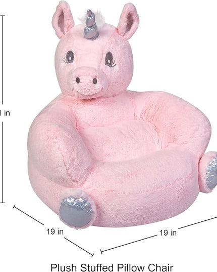 Trend Lab Pink Unicorn Toddler Chair Plush Character Kids Chair Comfy Furniture Pillow Chair for Boys and Girls, 21 x 19 x 19 inches - LeafyLoom