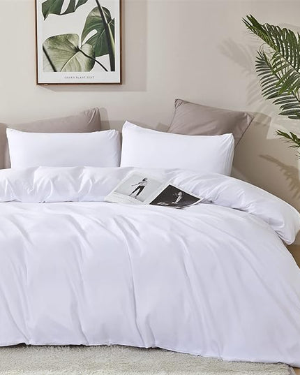 White Comforter Queen White Bedding Comforter Set Full True White Bed Set Soft Durable Solid Bright White Breathable Comforter Set Women Durable Lightweight Plain White Comforter Queen - LeafyLoom