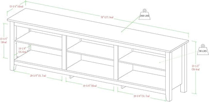 Walker Edison Wren Classic 6 Cubby TV Stand for TVs up to 80 Inches, 70 Inch, Espresso - LeafyLoom