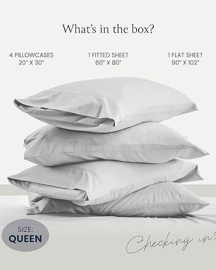 BELADOR Silky Soft Queen Sheet Set - 6 Piece White Bed Sheets for Queen Size Bed, Secure-Fit Deep Pocket Sheets with Elastic, Breathable Hotel Sheets & Pillowcase Set, Wrinkle Free Oeko-Tex Sheets - LeafyLoom