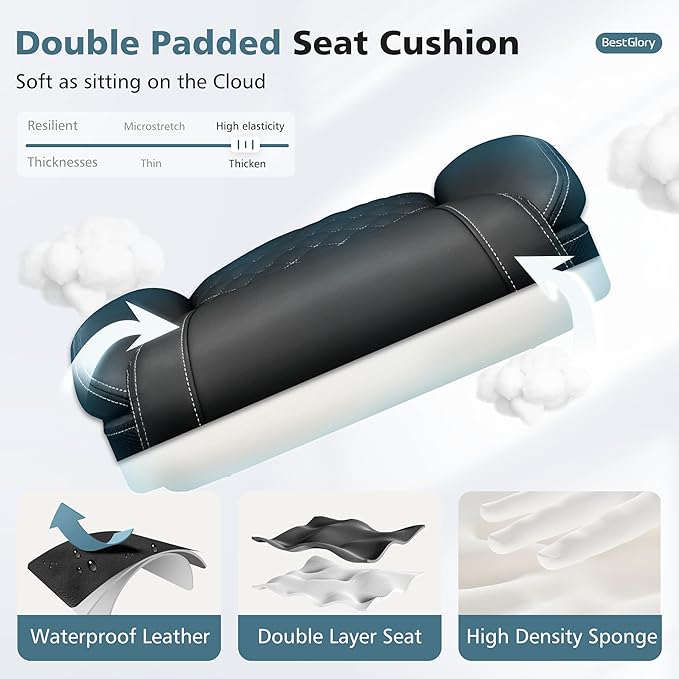 Office Chair, Ergonomic High Back Home Office Desk Chair, Big and Tall Breathable Leather Office Chair with Lumbar Support Flip-Up Armrests, Computer Chair with Rocking Function - LeafyLoom