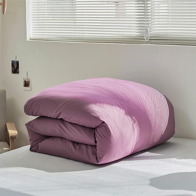 Purple Comforter Set Twin Grape Color Bedding Set 3 Pieces Solid Purple Comforter Set Hotel Quality Lightweight Women Comforter Set Twin Breathable Purple Bed Comforter Set Twin - LeafyLoom