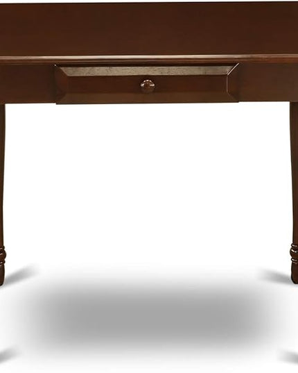 East West Furniture Monza 5 Piece Kitchen Set Includes a Rectangle Table with Dropleaf and 4 Linen Fabric Dining Room Chairs, 36x54 Inch, Mahogany - LeafyLoom