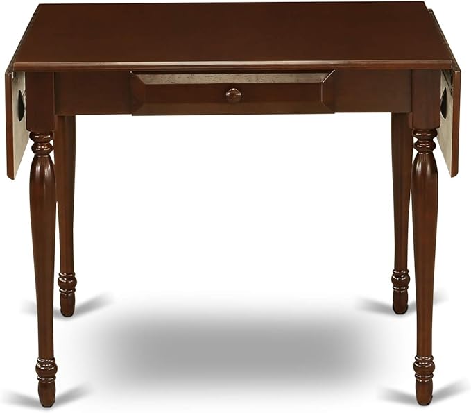 East West Furniture Monza 5 Piece Kitchen Set Includes a Rectangle Table with Dropleaf and 4 Linen Fabric Dining Room Chairs, 36x54 Inch, Mahogany - LeafyLoom