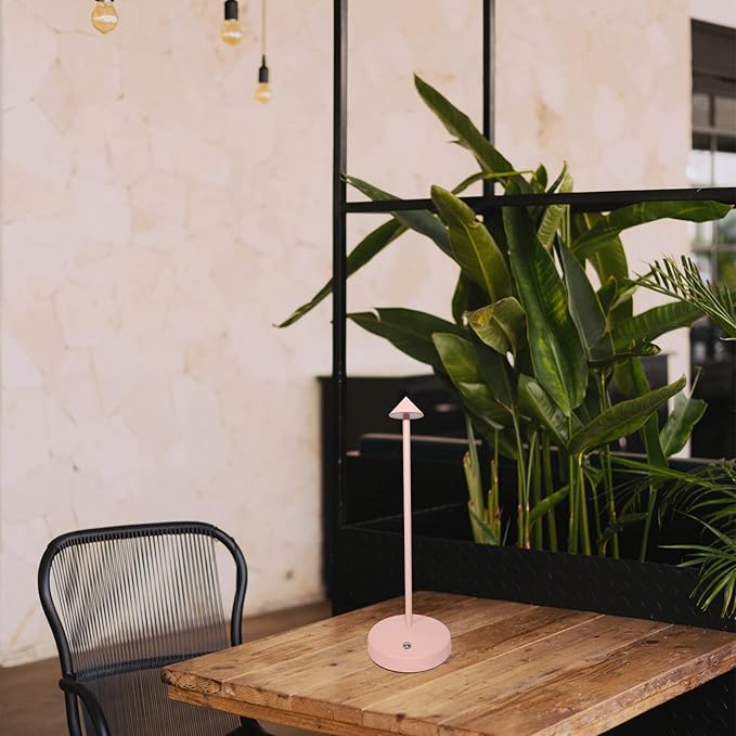 Cordless Table Lamps,Rechargeable Led Touch Bar Lamp,Portable Battery Desk Lamp,Brightness Dimmable Small Table Lamps,Minimalist Design,for Living Room/Restaurant/Couple Dinner/(Pink) - LeafyLoom