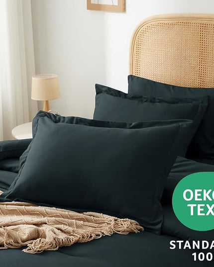 Queen Bed in a Bag 7 Pieces Bedding Comforter Set with Comforter and Sheets Navy Blue Queen Comforter Set with Sheets,Pillow Shams, Flat Sheet, Fitted Sheet and Pillowcases - LeafyLoom