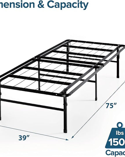 ZINUS 12 Inch Foam and Spring Mattress and Heavy Duty SmartBase Metal Mattress Foundation Set / Bed and Mattress Set / No Box Spring Needed / Mattress in a Box, Twin - LeafyLoom