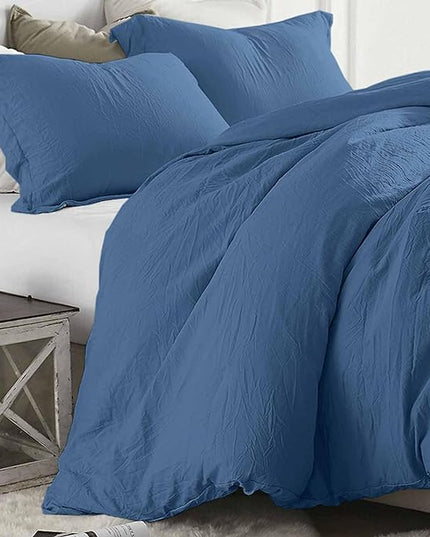 ETDIFFE Blue Comforter Set Twin/Twin XL Size, 2pc Aesthetic Modern Bedding Set - Soft & Lightweight All Season Extra Long Microfiber Down Alternative Bed Comforter with 1 Pillow Sham - LeafyLoom