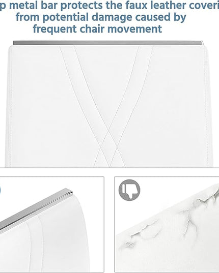 Yaheetech Dining Chairs Set of 4 Modern Dining Room Chairs Kitchen Chairs with Faux Leather Seat, Solid Legs and High Back for Dining Room, Kitchen, White - LeafyLoom