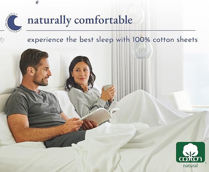 California Design Den 100% Cotton 2-Pack Sheets Set for Queen Size Bed, Soft & Durable Cotton Sheets Deep Pocket, Queen Sheet Set with Sateen Weave, Cooling Sheets (Seafoam) - LeafyLoom