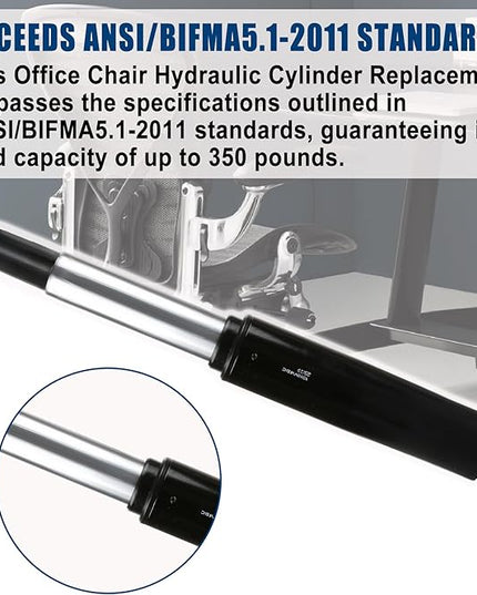 6" Pneumatic Gas Cylinder for Herman Miller Classic Aeron Chair,Office Chair Hydraulic Cylinder Replacement,Stroke Gas Lift Cylinder#1B08VM,Heavy Duty 450lbs New Pneumatic Cylinder, Gas Cylinder, - LeafyLoom