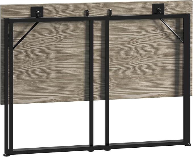 Techni Mobili Space Saving Folding Desk, Grey - LeafyLoom
