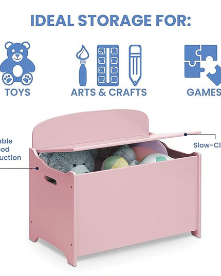 Delta Children MySize Deluxe Toy Box, Dusty Rose - LeafyLoom