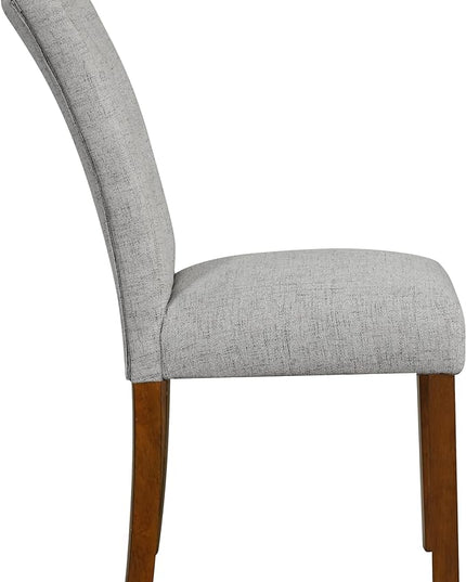 HomePop Classic Parsons Dining Chairs, Pack of 2, Pewte Gray Woven - LeafyLoom