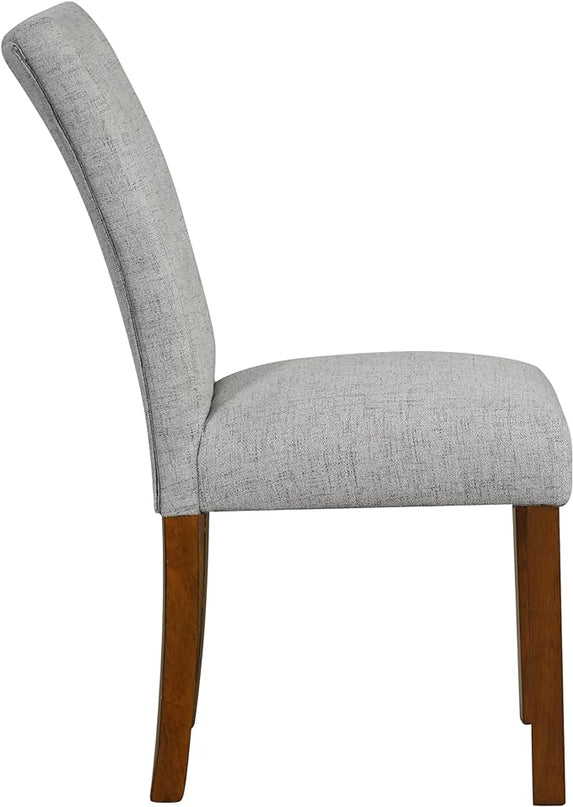 HomePop Classic Parsons Dining Chairs, Pack of 2, Pewte Gray Woven - LeafyLoom