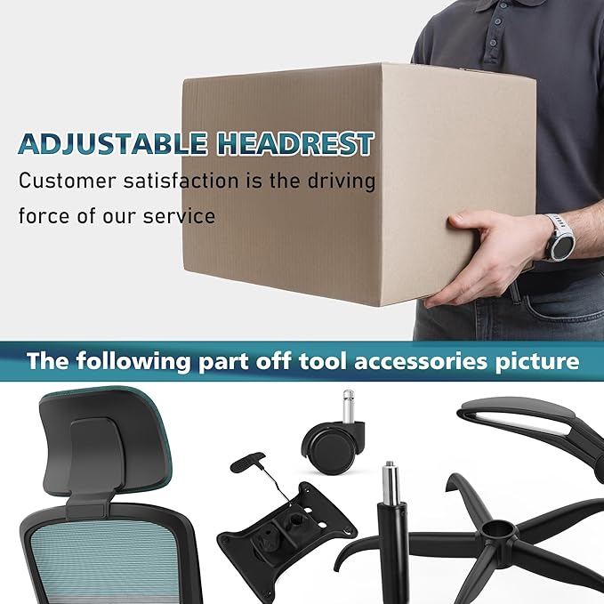 Home Office Chair, Ergonomic Desk Chair with Adjustable Lumbar Support, High Back Computer Chair- Adjustable Headrest with Flip-Up Arms, Swivel Task Chair for Home Office (Jungle) - LeafyLoom