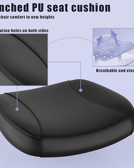 Office Chair, Ergonomic Desk Chair, High Back Desk Chair, Big and Tall Reclining Comfy Home Office Chair with Lumbar Support Breathable Mesh Computer Chair Adjustable Armrests - LeafyLoom