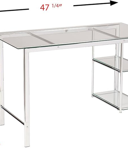 SEI Furniture Oslo Writing Desk, Chrome - LeafyLoom