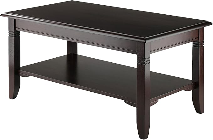 Winsome Nolan 18.03-inch x 37-inch x 21.02-inch Composite Wood Coffee Table, Cappuccino (40237) - LeafyLoom