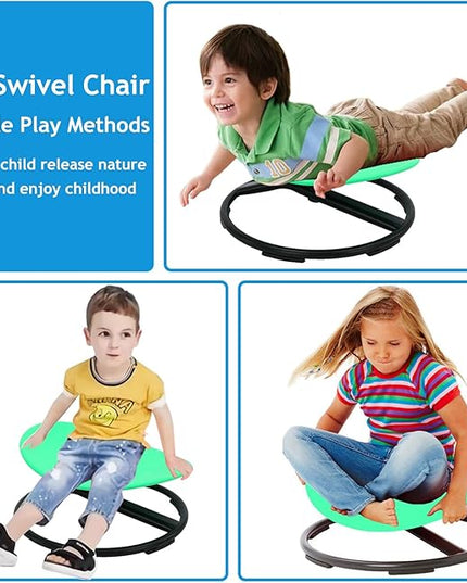 Sit and Spin Spinning Chair for Kids,Kids Swivel Sensory Chair,Sensory Spin Chair Seat Activity Toy for Kids,Training Body Coordination,Metal Base Non-Slip Wobble Chair Sitting Comfortably - LeafyLoom