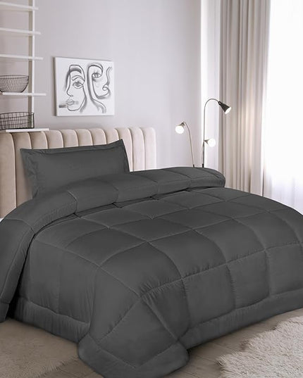 Utopia Bedding Twin Comforter Set Kids with 1 Pillow Sham, Bedding Comforter Sets, Down Alternative Grey Comforter, Soft and Comfortable, Machine Washable - LeafyLoom