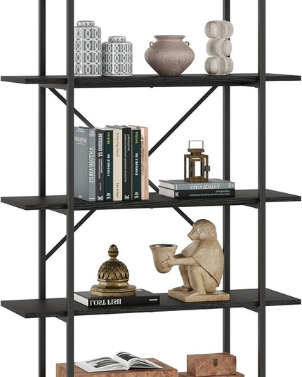 GAOMON 5 Tier Bookshelf, 67.9” Book Shelves for Living Room, Large Bookcase with 5 Open BookShelves, Display Shelves for Home Office, Study Room, Living Room, Bed Room-Black - LeafyLoom
