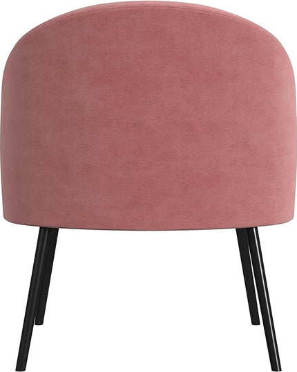 HomePop Upholstered Modern Living Room & Bedroom | Decorative Home Furniture Accent Chair, Blush Velvet - LeafyLoom