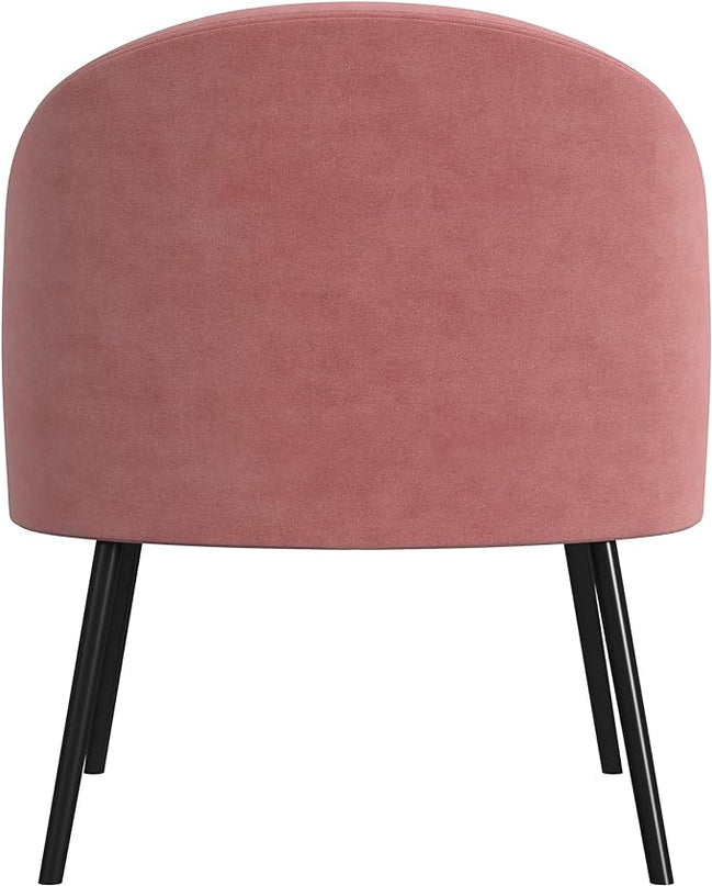 HomePop Upholstered Modern Living Room & Bedroom | Decorative Home Furniture Accent Chair, Blush Velvet - LeafyLoom
