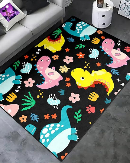 Dinosaur Rugs for Boys Bedroom - Dinosaur Pattern Area Rug Kids Bedroom Rug Kids Play Rugs for Boys Dinosaur Bedroom Decor for Boys Colorful Dinosaur Print Area Rug Kids Rugs for Bedroom,4'×5' - LeafyLoom