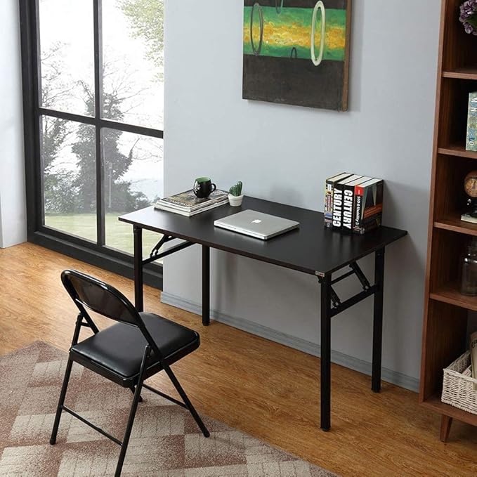 Computer Desk,47" Modern Simple Style Folding Tables,Home Office Writing Desk, Space Saving Foldable Table, No Install Needed - LeafyLoom