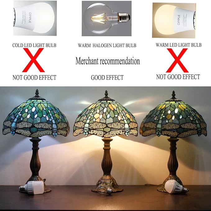 WERFACTORY Tiffany Floor Lamp Sea Blue Stained Glass Dragonfly Arched Lamp 12X18X64 Inches Gooseneck Adjustable Corner Standing Reading Light Decor Bedroom Living Room S147 Series - LeafyLoom