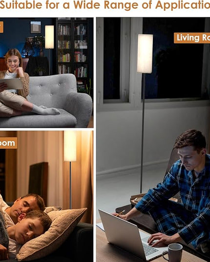Living Room Floor Lamps, Square Floor Lamp Foot Control with 3 Color Temperatures, High Reading Light for Bedroom, Living Room, Office,Dimmable Lamps with 9W Bulb,Remote Control Not Included - LeafyLoom
