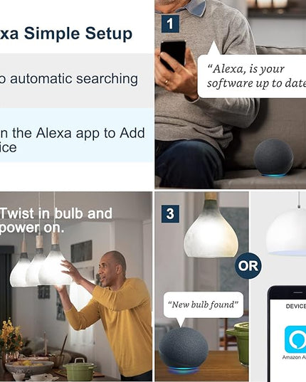Sengled Alexa Light Bulbs, 75W Equivalent, S1 Auto Pairing with Alexa Devices, Smart Light Bulb that Work with Alexa, Bluetooth Mesh Smart Home Lighting, ‎Daylight 5000K, No Hub Required, 4-Pack Sengled
