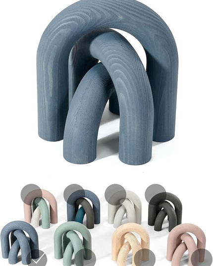 3Pcs wood arch Decor Accents - Decorative home table Arch Modern boho Minimalist Coffee table bookshelf living Room Entryway aesthetic Decorations Objects - LeafyLoom
