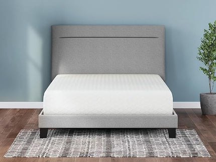 Signature Design by Ashley King Size Chime 12 Inch Medium Firm Memory Foam Mattress with Green Tea & Charcoal Gel - LeafyLoom