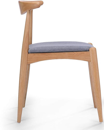 Christopher Knight Home Francie Fabric with Oak Finish Dining Chairs, 2-Pcs Set, Grey / Oak - LeafyLoom