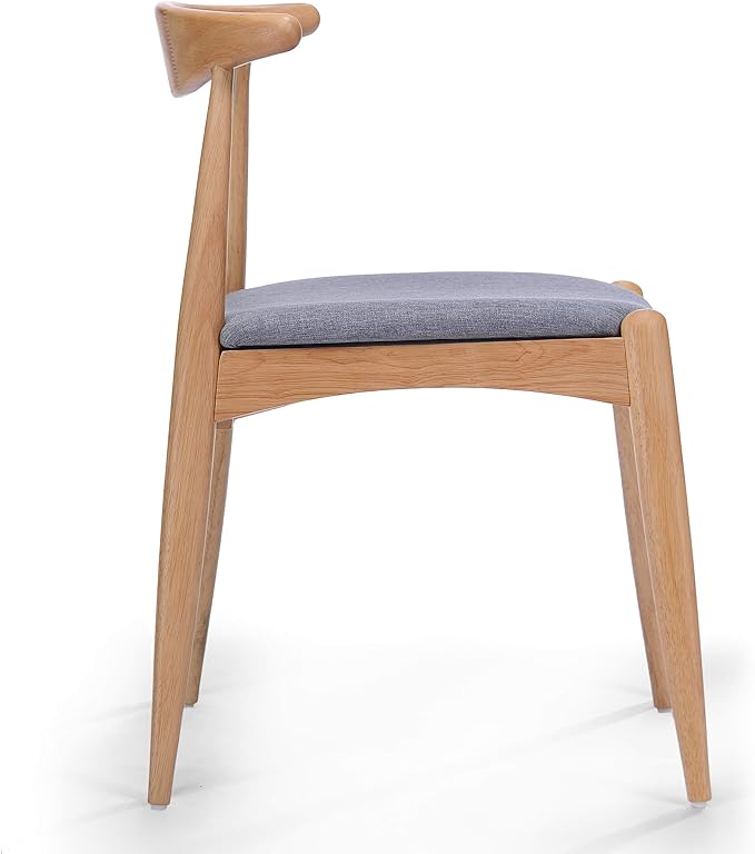 Christopher Knight Home Francie Fabric with Oak Finish Dining Chairs, 2-Pcs Set, Grey / Oak - LeafyLoom
