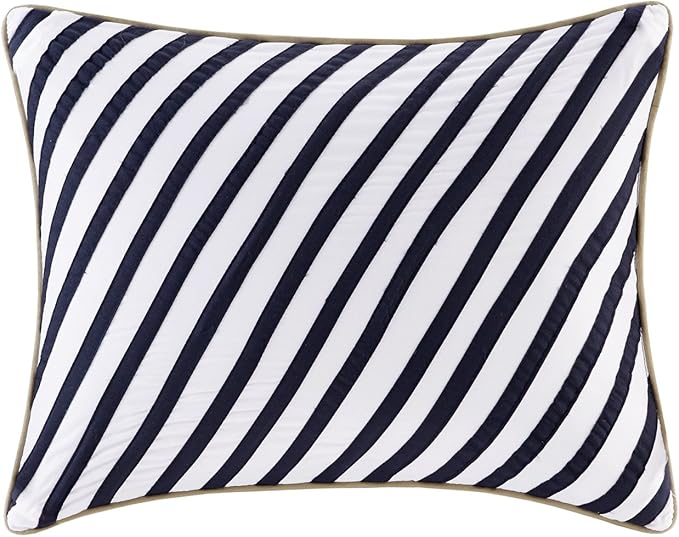 Comfort Spaces Casual Comforter Set Sporty Design, Vibrant Color, Active Lifestyle Boys Bedroom Décor, All Season Soft Microfiber Bedding Set, Decorative Pillow, Sham Blue/White Twin/Twin XL 3 Piece - LeafyLoom