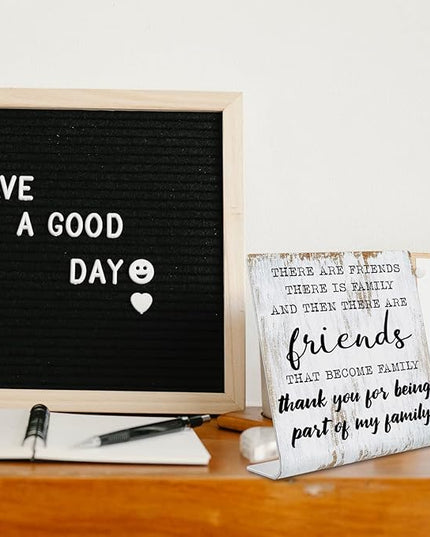 Friend Gifts for Women Men Friends Friendship Plaque Gift Office Gifts for Friends Sisters Coworkers Decorations On Shelf Table Desk for Living Room Bedroom Home Office dksg12 - LeafyLoom