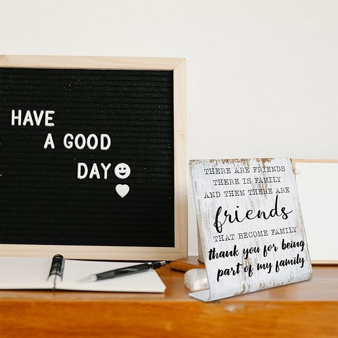 Friend Gifts for Women Men Friends Friendship Plaque Gift Office Gifts for Friends Sisters Coworkers Decorations On Shelf Table Desk for Living Room Bedroom Home Office dksg12 - LeafyLoom