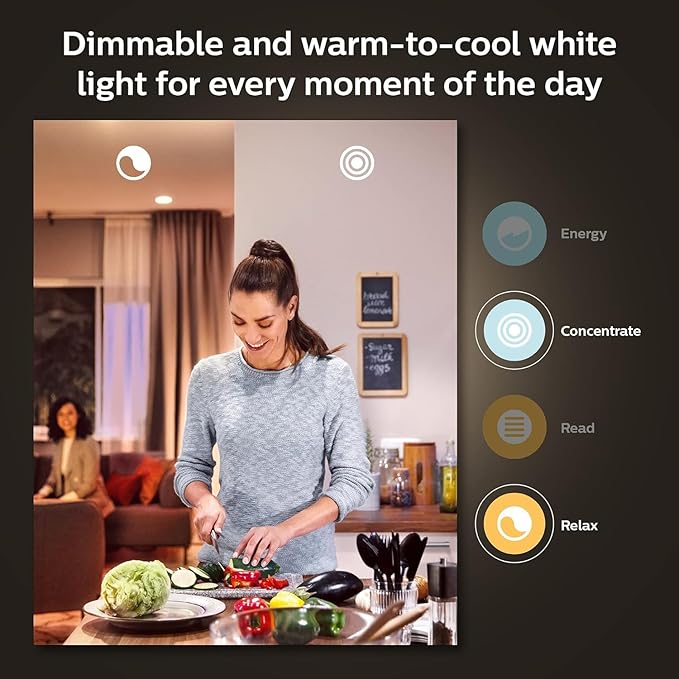 Philips Hue Smart 40W B39 Candle-Shaped LED Bulb - White Ambiance Warm-to-Cool White Light - 1 Pack - 450LM - E12 - Indoor - Control with Hue App - Works with Alexa, Google Assistant and Apple Homekit PhilipsHue