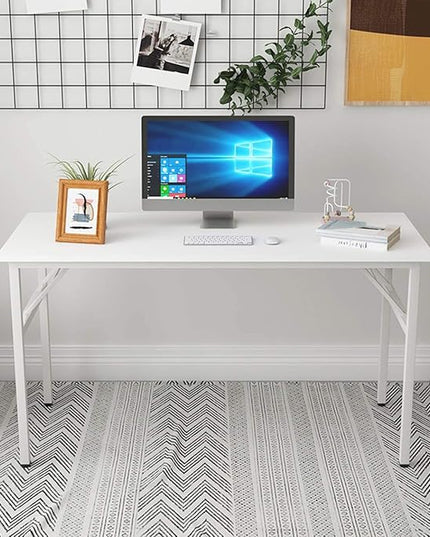 Folding Desk, 31.5 inch No Assembly Folding Desks for Small Spaces, Sturdy Foldable Computer Desk, Multi-Purpose Home Office Desks, Study Writing Desk Office Table Workstation for Home Office Outdoor - LeafyLoom