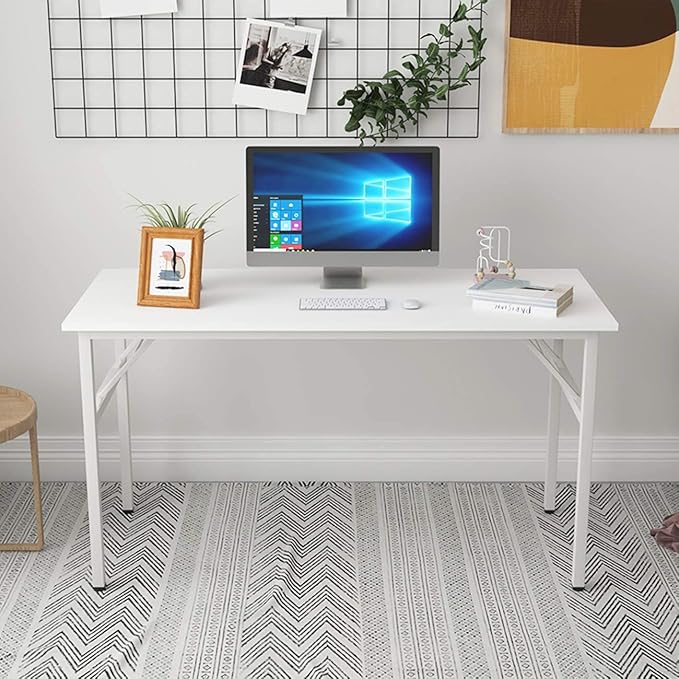 Folding Desk, 31.5 inch No Assembly Folding Desks for Small Spaces, Sturdy Foldable Computer Desk, Multi-Purpose Home Office Desks, Study Writing Desk Office Table Workstation for Home Office Outdoor - LeafyLoom