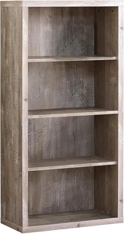 Monarch Specialties Bookcase - Sturdy Etagere with 3 Adjustable Book Shelves - 48”H (Taupe) - LeafyLoom