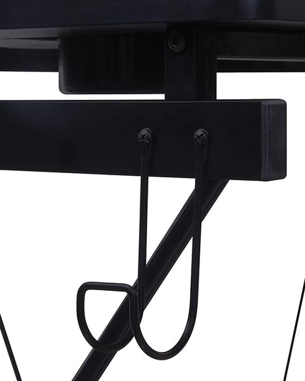 OSP Home Furnishings Emulator Battlestation Gaming Desk with RGB LED Lights, Black - LeafyLoom
