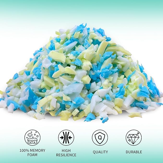 5lbs Shredded Memory Foam Filling for Bean Bag Filler, Premium Soft Filling,without Added Gel Particles,Very Suitable for Filling Bean Bags and Pillows - LeafyLoom