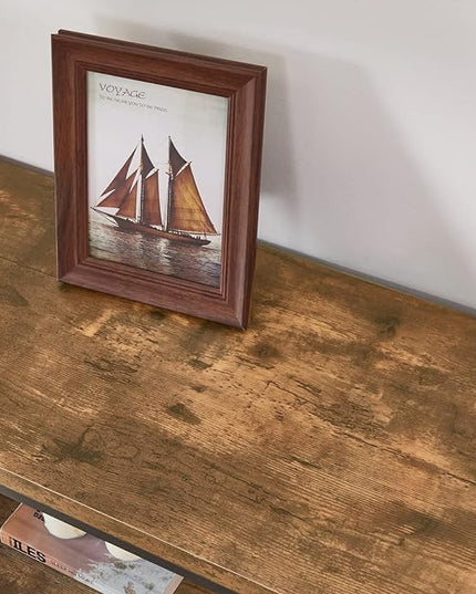 BON AUGURE Industrial Sofa Console Table for Entryway, 3 Tier Foyer Table for Hallway, Rustic Hall Tables Behind Couch (47 Inch, Rustic Brown) - LeafyLoom