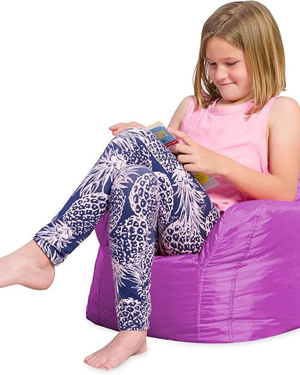 Posh Creations Bean Bag Structured Seat for Toddlers and Kids, Comfy Chair for Children, Pasadena, Purple - LeafyLoom