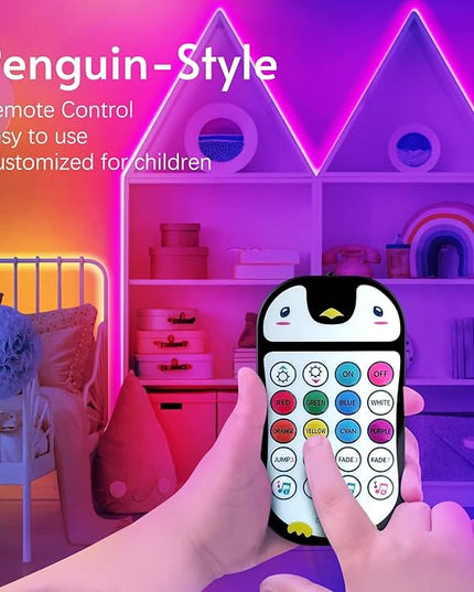 TJOY 100ft Kids Bluetooth LED Strip Lighting, Color Changing Lights for Bedroom, Music Sync RGB Tape Lighting with Child Remote, LED Lights for Room Decor Aesthetic Indoor(50ftx2) TJOY